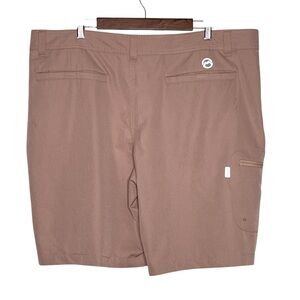 Magellan Outdoors Fish Gear Tan Water Resistant Shorts Zip Pockets Mens Size 42
